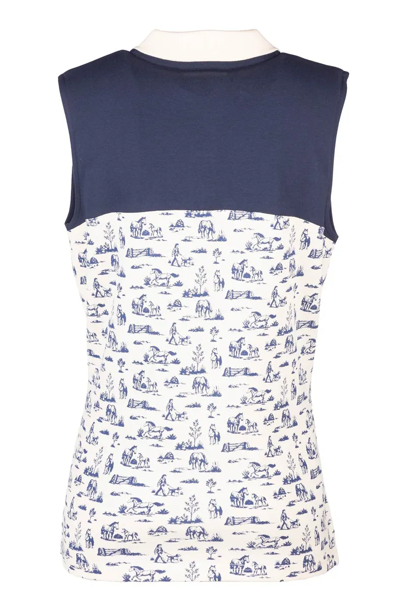 Rydale Ladies Equestrian Life Sleeveless Polo Shirt - Horse Life-1