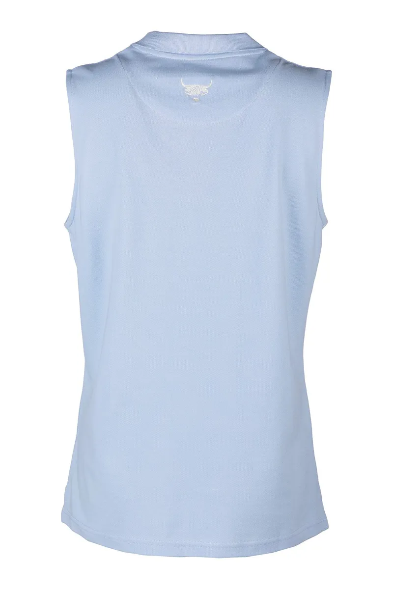 Rydale Ladies Sleeveless Polo Shirt - Kirby - Soft Blue-1