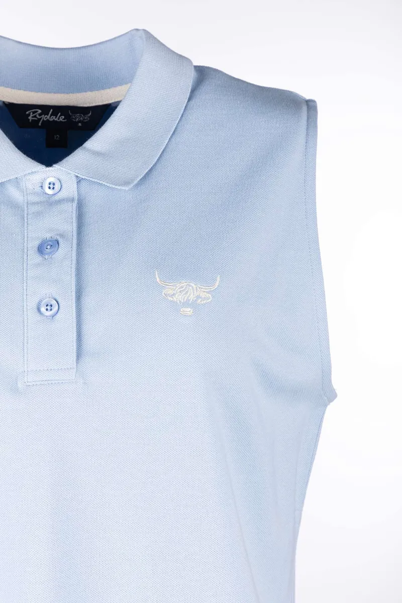 Rydale Ladies Sleeveless Polo Shirt - Kirby - Soft Blue-2