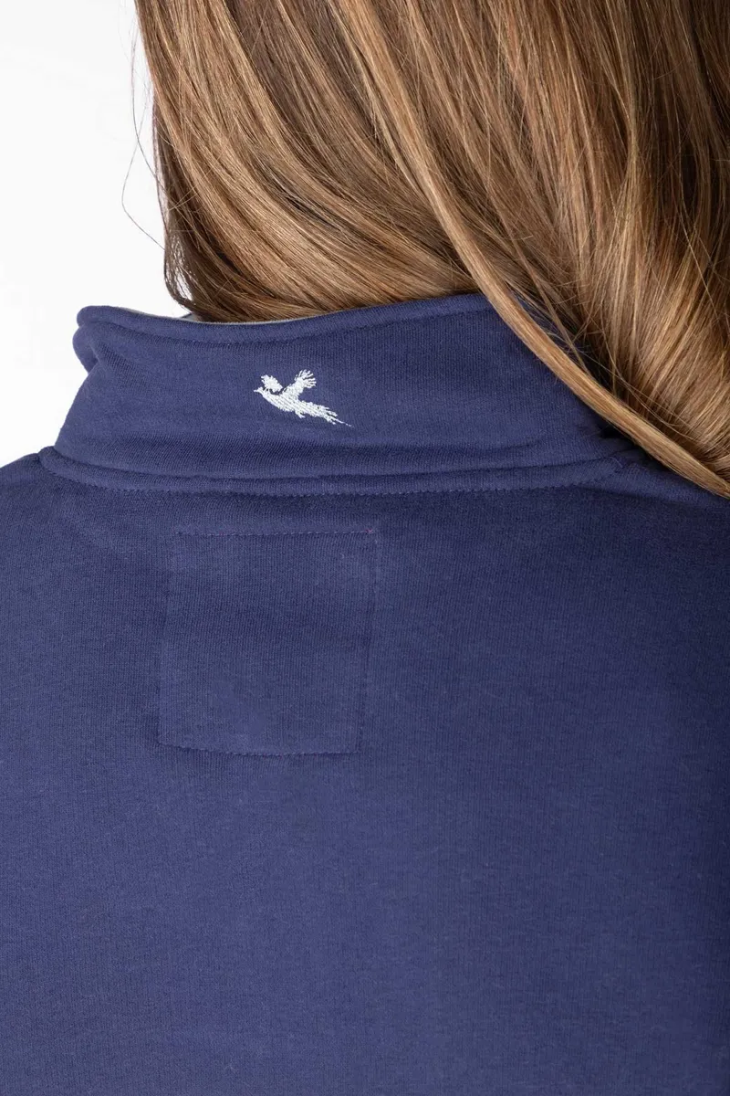 Rydale Ladies Sweatshirt - Byland - Cow - Denim/White/Soft Blue-4