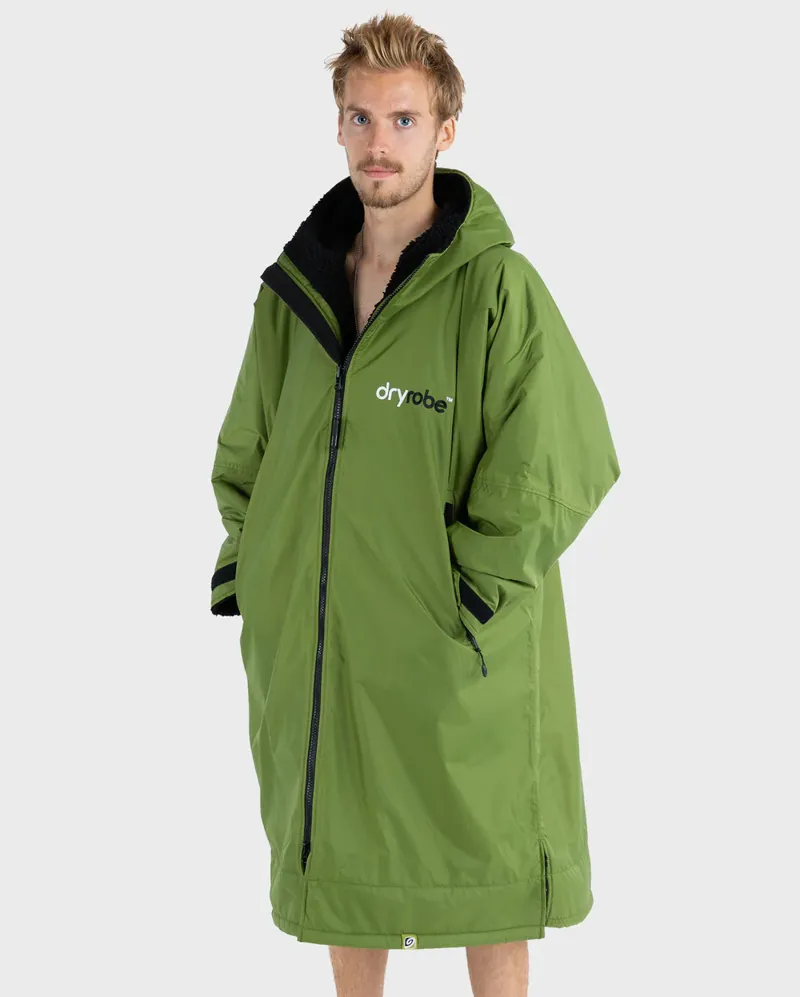dryrobe Advance Adult Long Sleeve V3- Dark Green / Black-2
