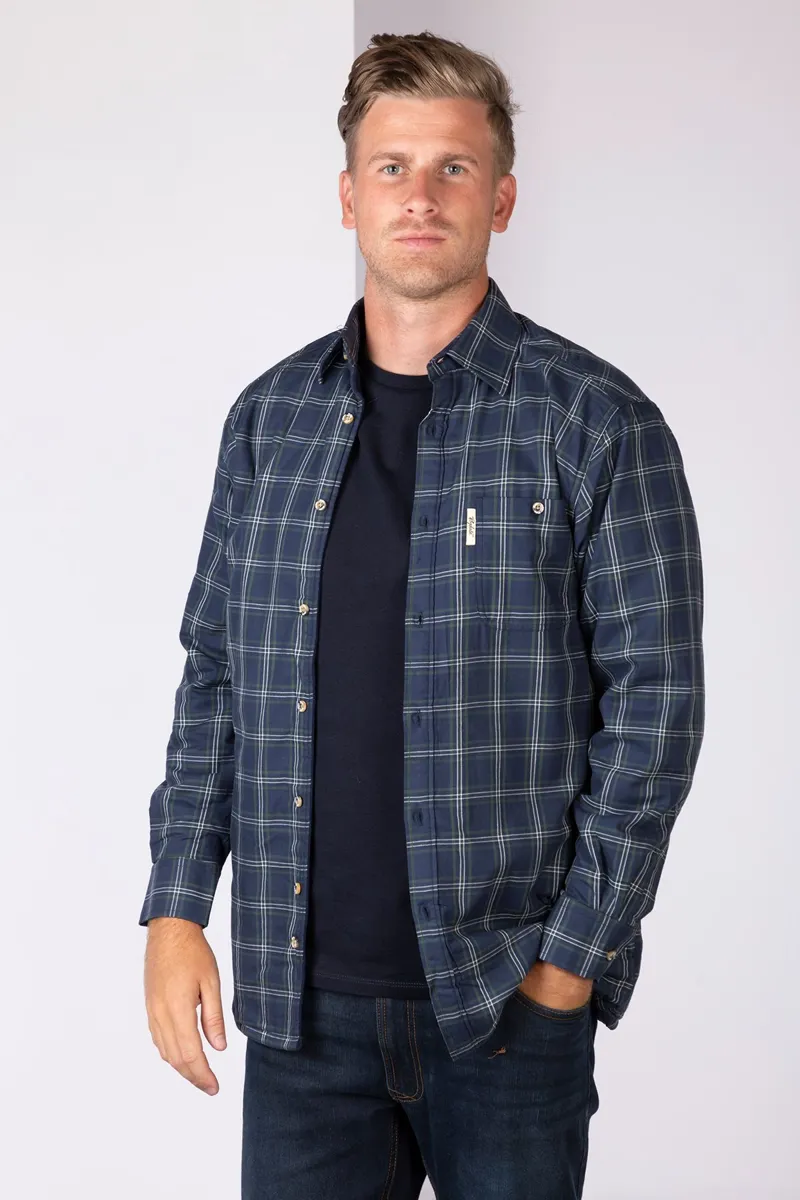 Rydale Men's Fleece Lined Shirt - Navy/Green