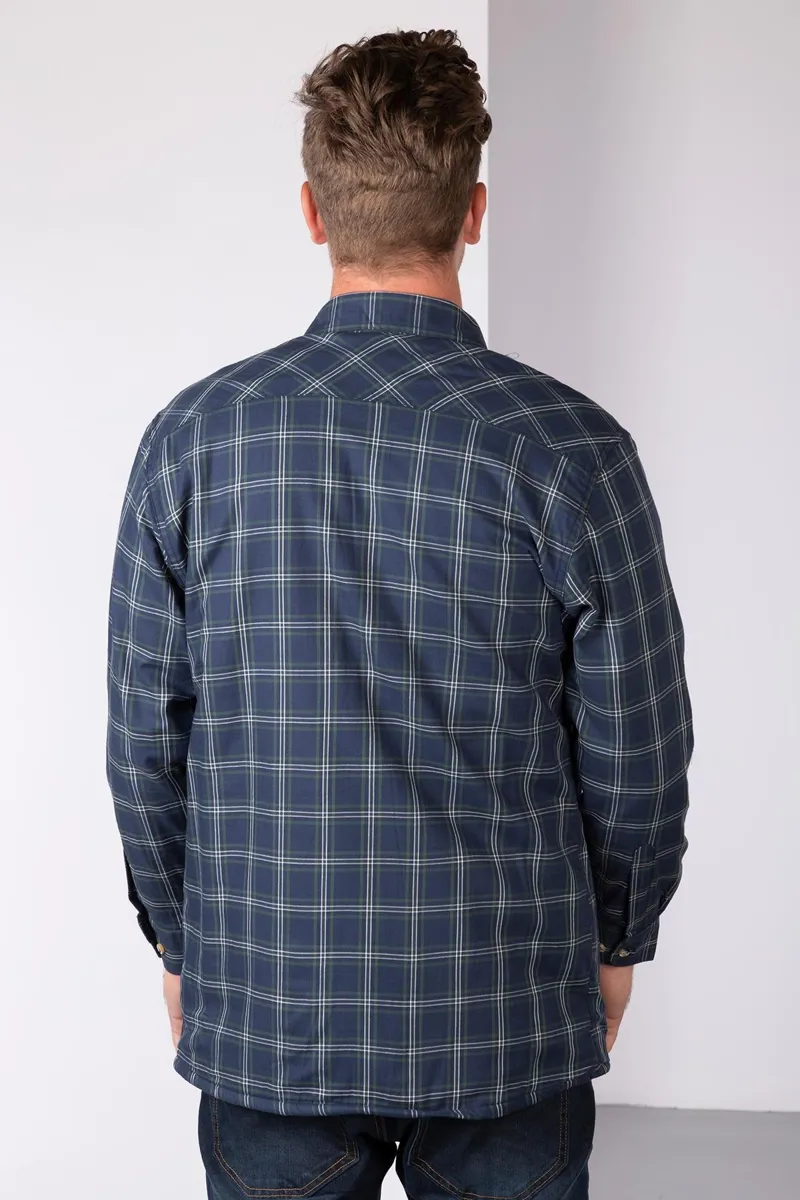Rydale Men's Fleece Lined Shirt - Navy/Green-1
