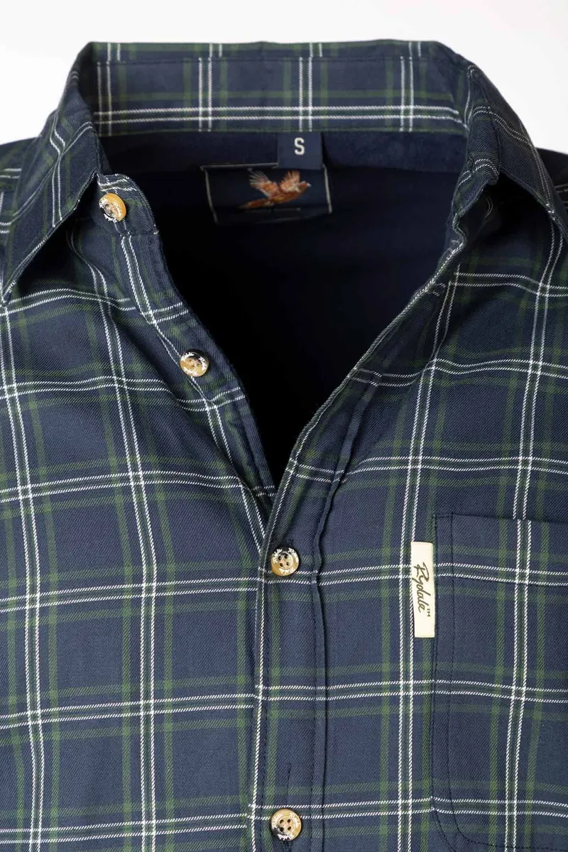 Rydale Men's Fleece Lined Shirt - Navy/Green-7