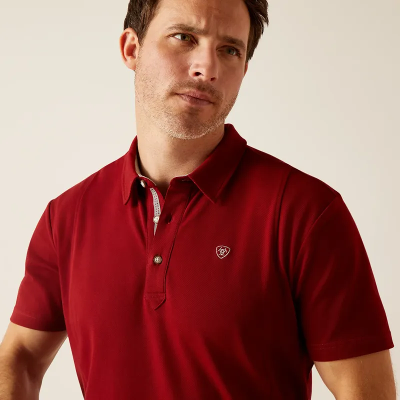 Ariat Medal Polo Shirt - Sun-Dried Tomato-2