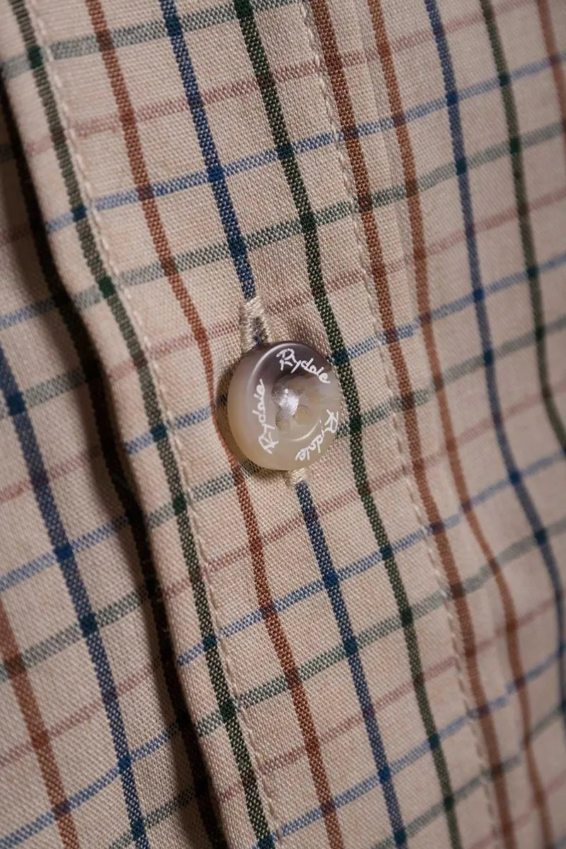 Rydale Men's Short Sleeved Check Shirts - Poacher Beige-5