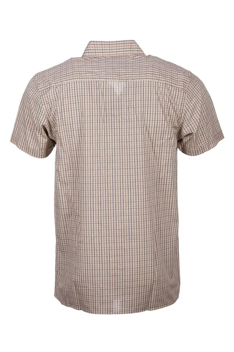 Rydale Men's Short Sleeved Check Shirts - Poacher Beige-7