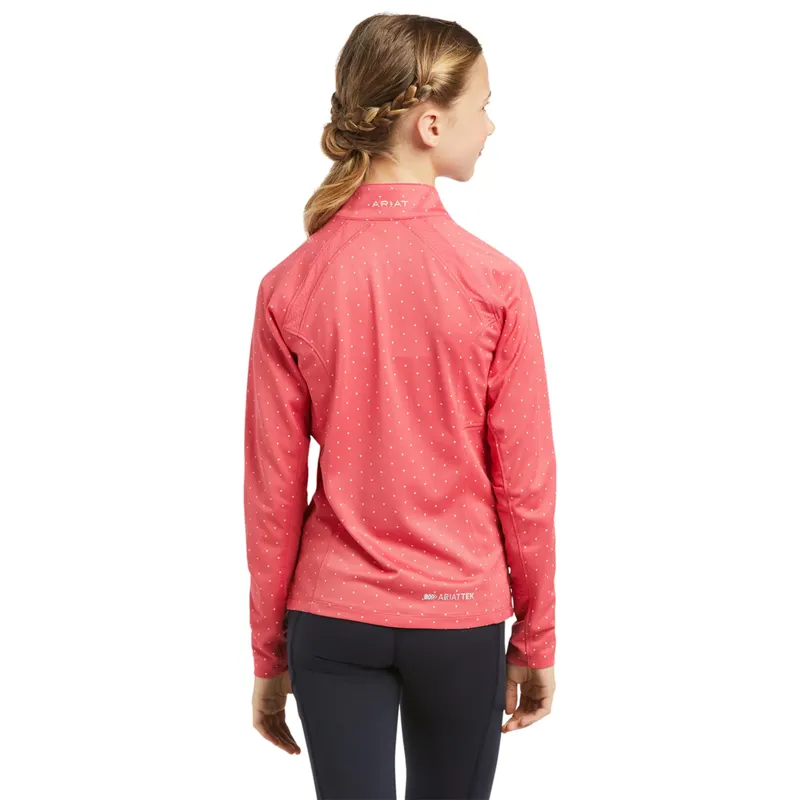 Ariat Youth Sunstopper 2.0 Base Layer - Party Punch Dot-1