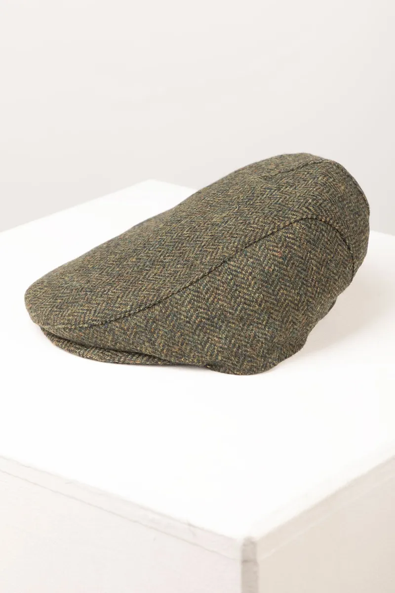 Rydale Tweed Flat Cap - Terrington - Olive Herringbone-3